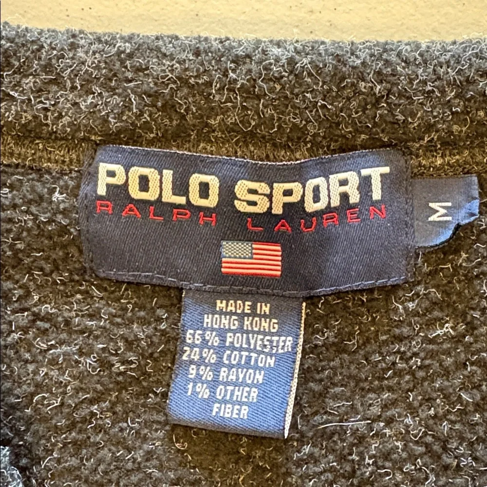 Vintage Polo Sport Ralph Lauren Gray V-Neck Sweater Vest Size M
